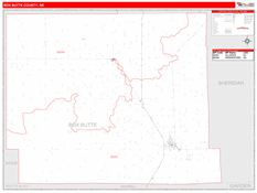 Box Butte County, NE Digital Map Red Line Style